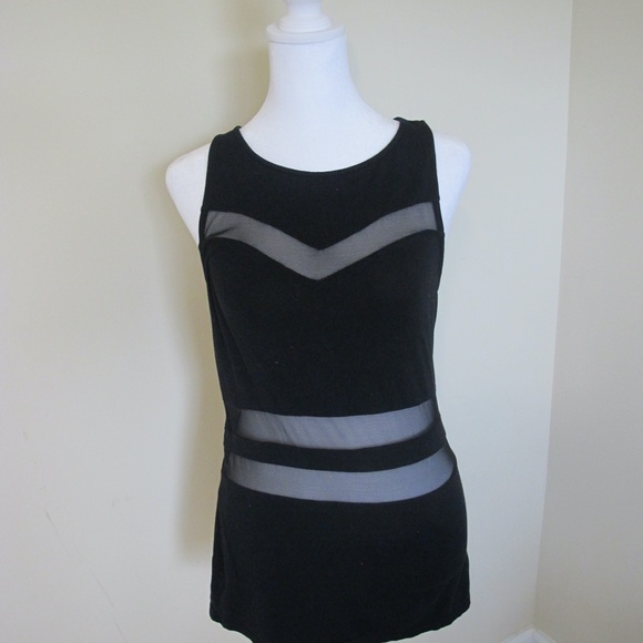 Express Tops - Women's Express Sleeveless Mesh Shirt Chic Date night Top Size : M Black EUC